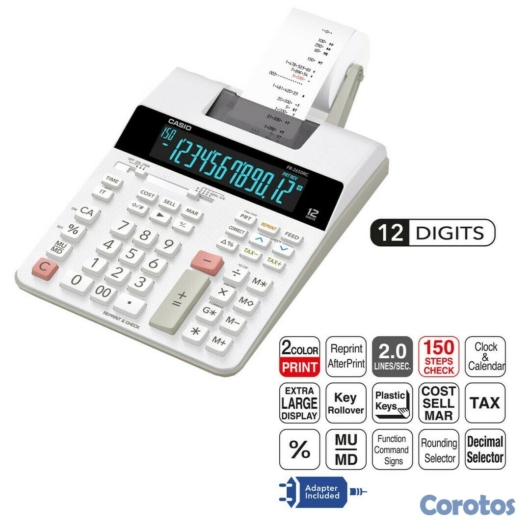 impresoras y scanners - CALCULADORA ,SUMADORA CASIO CON PAPEL ,PANTALLA,12 DIGITOS