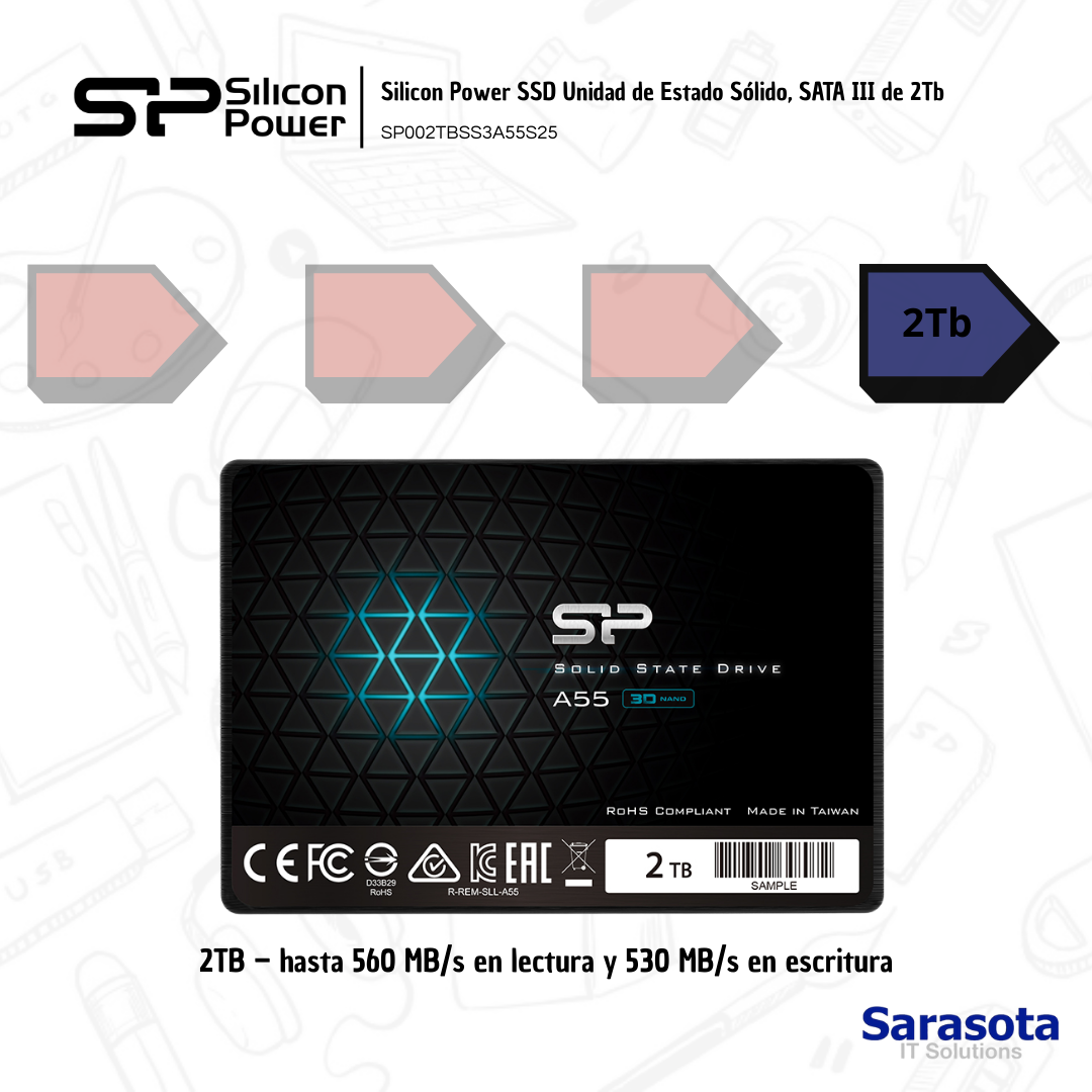 accesorios para electronica - Silicon Power SSD 2Tb disco de Estado Sólido
