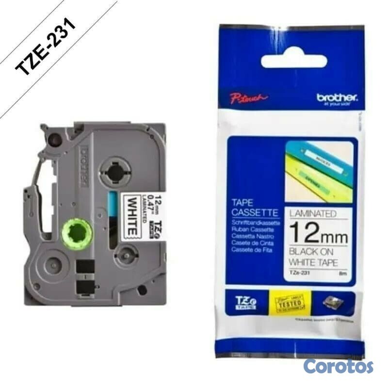 impresoras y scanners - CINTA BROTHER ORIGINAL TZE2312PK 1/2" LAMINADA ESTANDAR TRANSPARENTE PT-110,PTD-