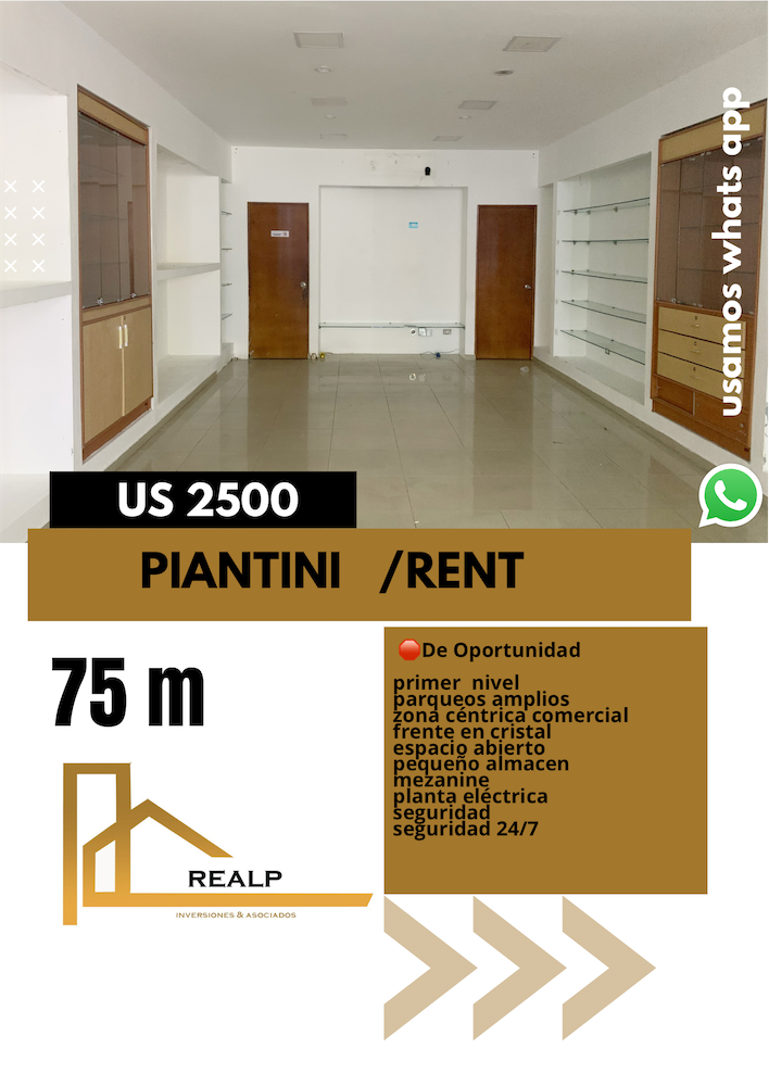 oficinas y locales comerciales - Local en Piantini Primer nivel 
