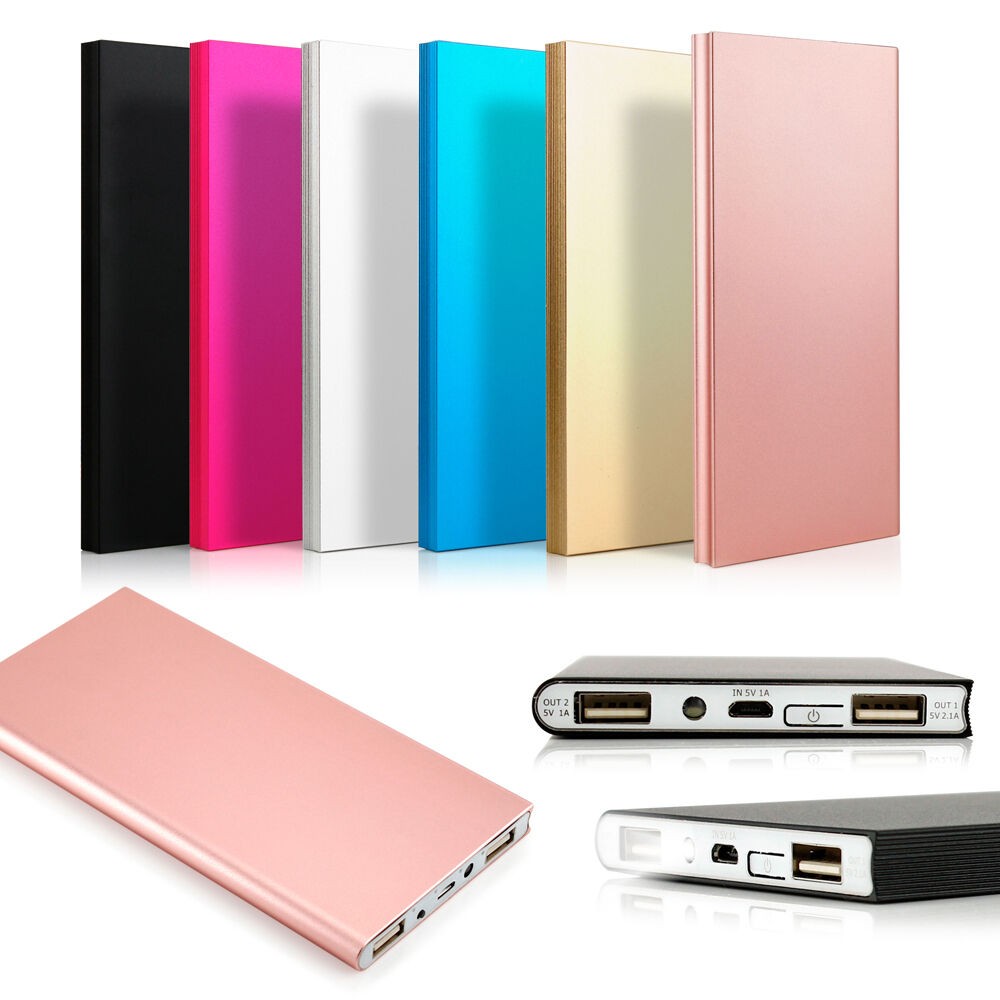 celulares y tabletas - Power Bank 20000mAh/ Doble puerto USB Aluminio Ultra Fino y liviano