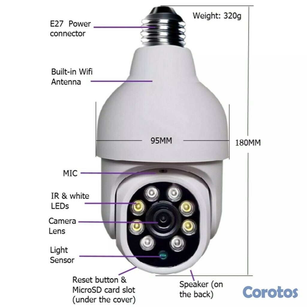 camaras y audio - Camara wifi inalambrica tipo bombillo yoosee 1