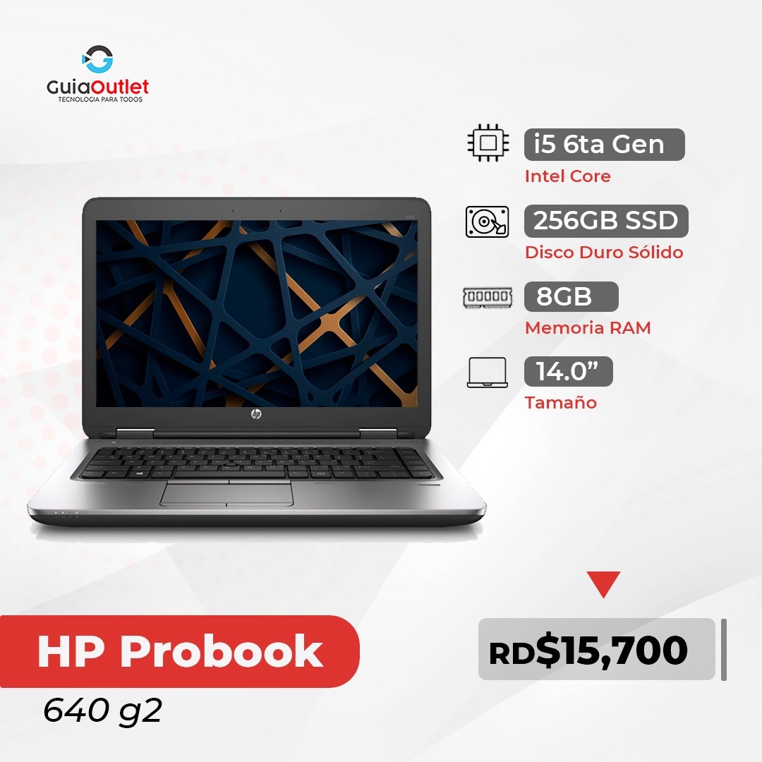 computadoras y laptops - HP Probook 640 G2 6ta Gene Core i5  8GB RAM, 256GB SSD  Laptop 