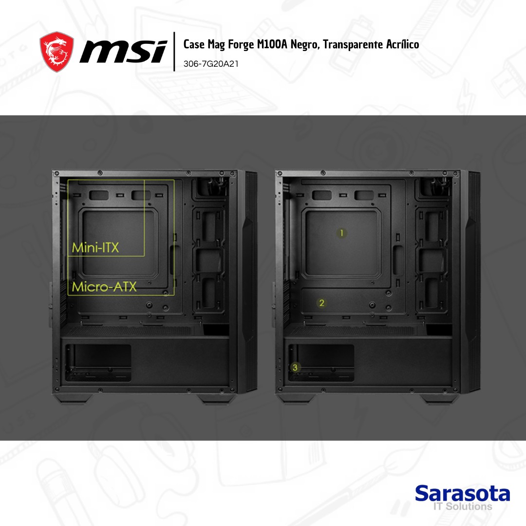 computadoras y laptops - MSI Case Mag Forge M100A Negro acrílico 1