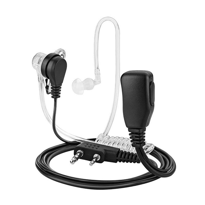 accesorios para electronica - Auriculares transparente con micrófono PTT de 2 pines, tubo acústico BAOFENG 1
