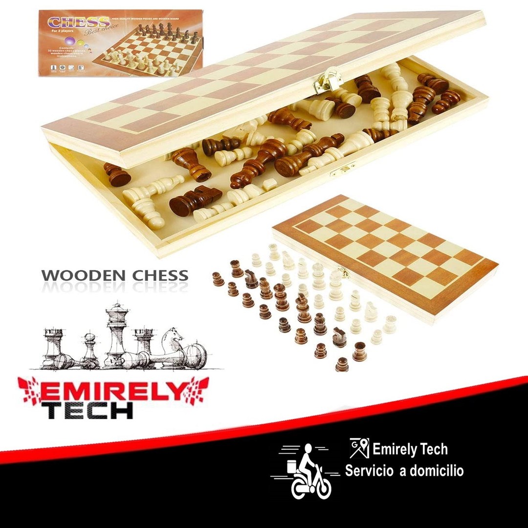 accesorios para electronica - Ajedrez de alta calidad juego de mesa madera