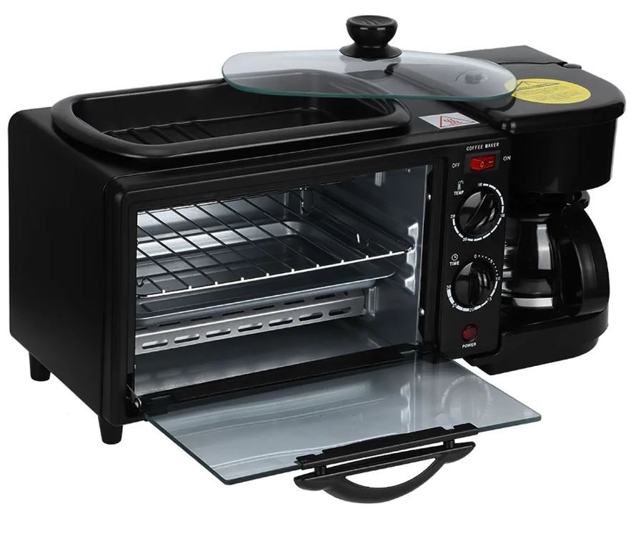 cocina - Máquina desayuno multifuncional 3 en 1 cafetera, horno y tostador Sk-145 3
