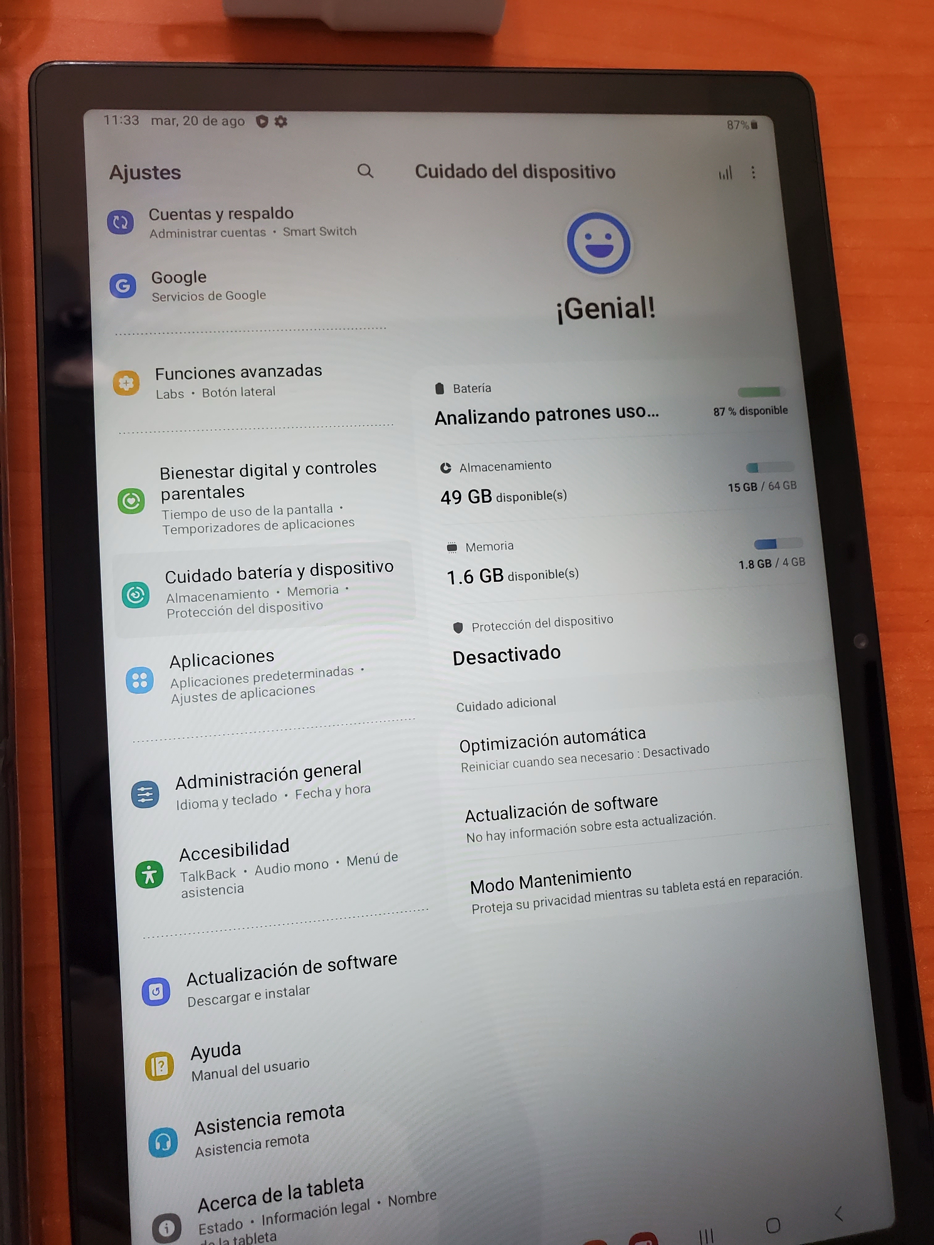 celulares y tabletas - Tablet Samsung Galaxy Tab A8 4
