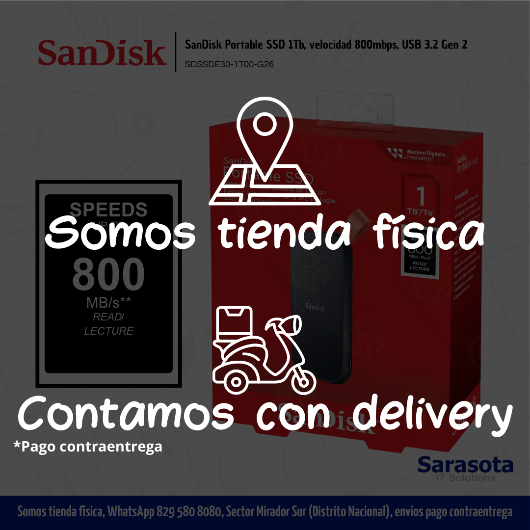 accesorios para electronica - SanDisk Portable SSD 1Tb, 800mbps USB 3.2 2