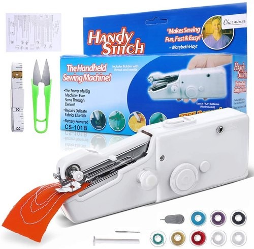 electrodomesticos - Minimáquina de coser de mano, práctica puntada, portátil, inalámbrica maquina  1
