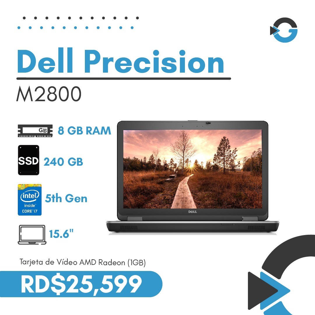 Laptop Dell Precisión M2800 Core i7 (Incluye Mouse, Mochila y Web Cam)