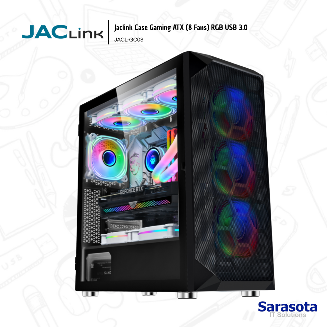 accesorios para electronica - Jaclink Case Gaming ATX (8 Fans) RGB USB 3.0  0