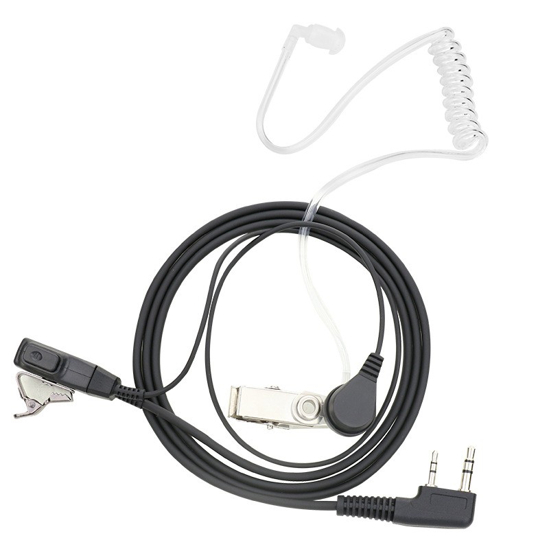 accesorios para electronica - Auriculares transparente con micrófono PTT de 2 pines, tubo acústico BAOFENG 2