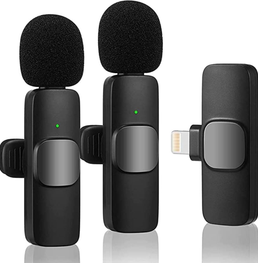 camaras y audio - Micrófono inalámbrico tipo C doble, ideal para entrevistas 0