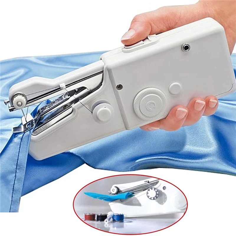 electrodomesticos - Minimáquina de coser de mano, práctica puntada, portátil, inalámbrica maquina  2