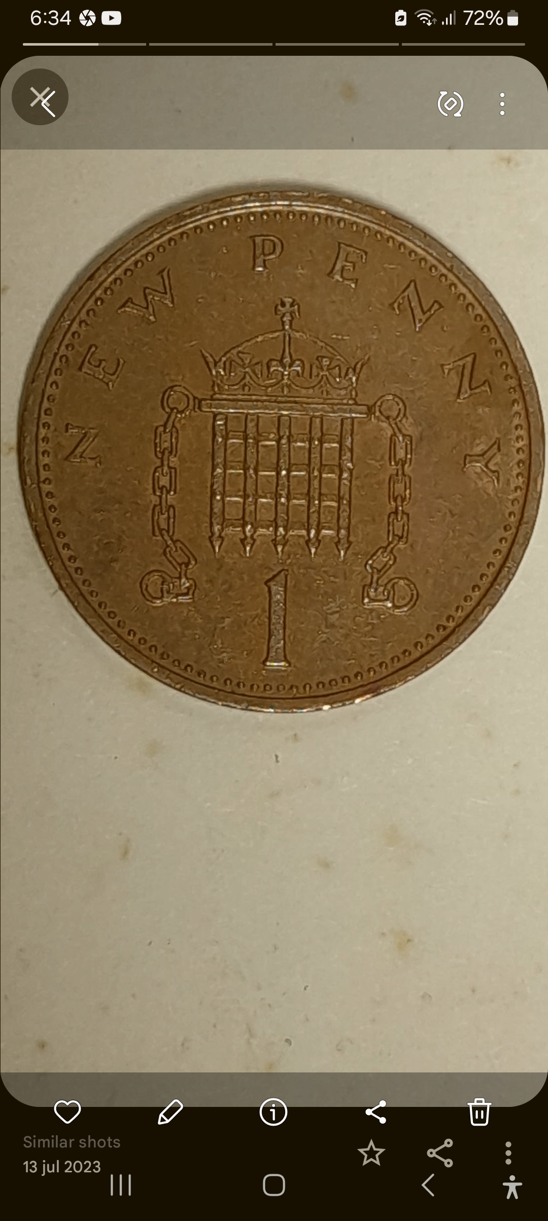 hobby y coleccion - moneda 1971 elizabeth II ONE PENCE