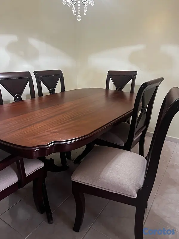 muebles y colchones - comedor caoba 6 sillas 3