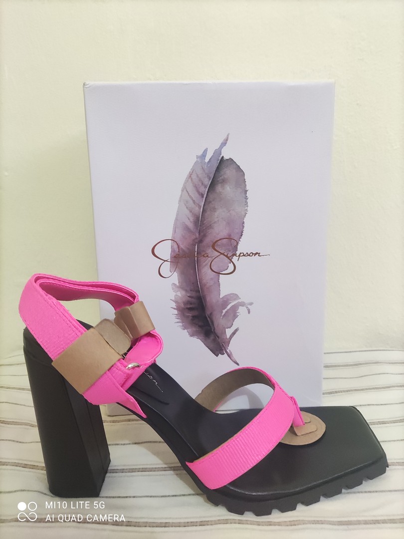 zapatos para mujer - Sandalias/zapatillas de tacón de bloque mixto #10 — Jessica Simpson