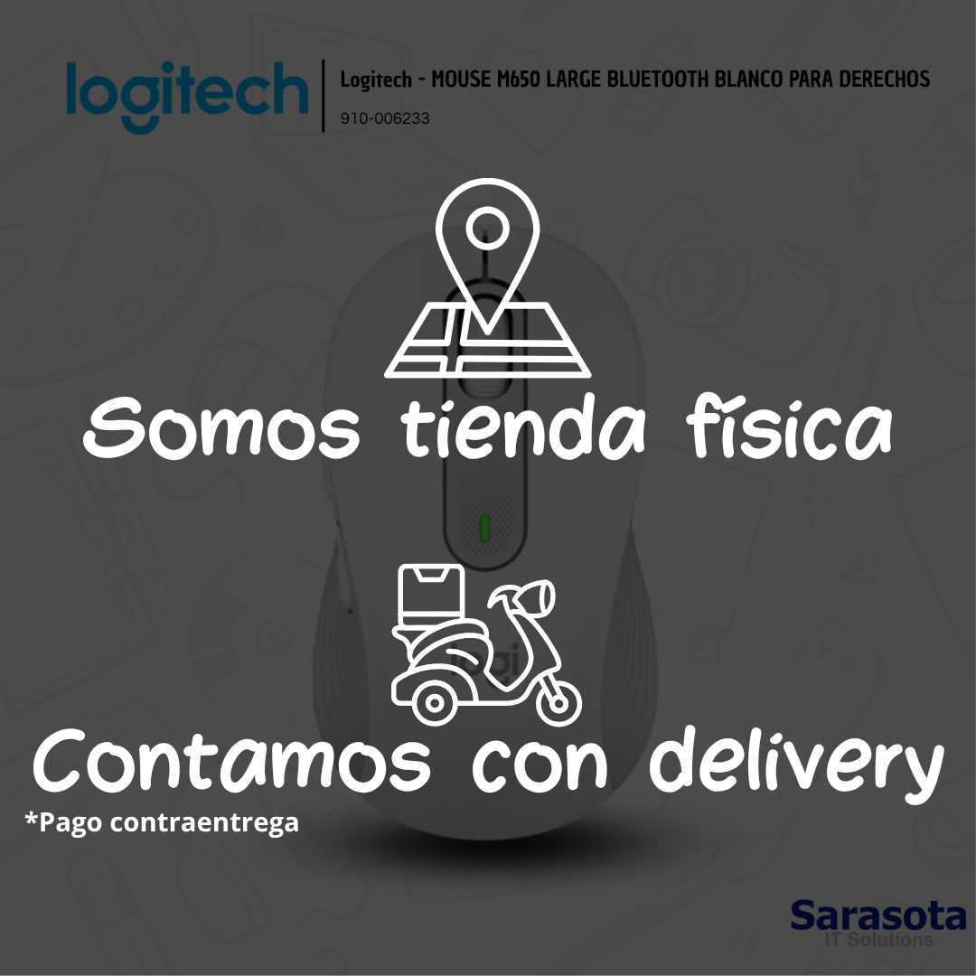 accesorios para electronica - Logitech - MOUSE M650 LARGE BLUETOOTH BLANCO 2