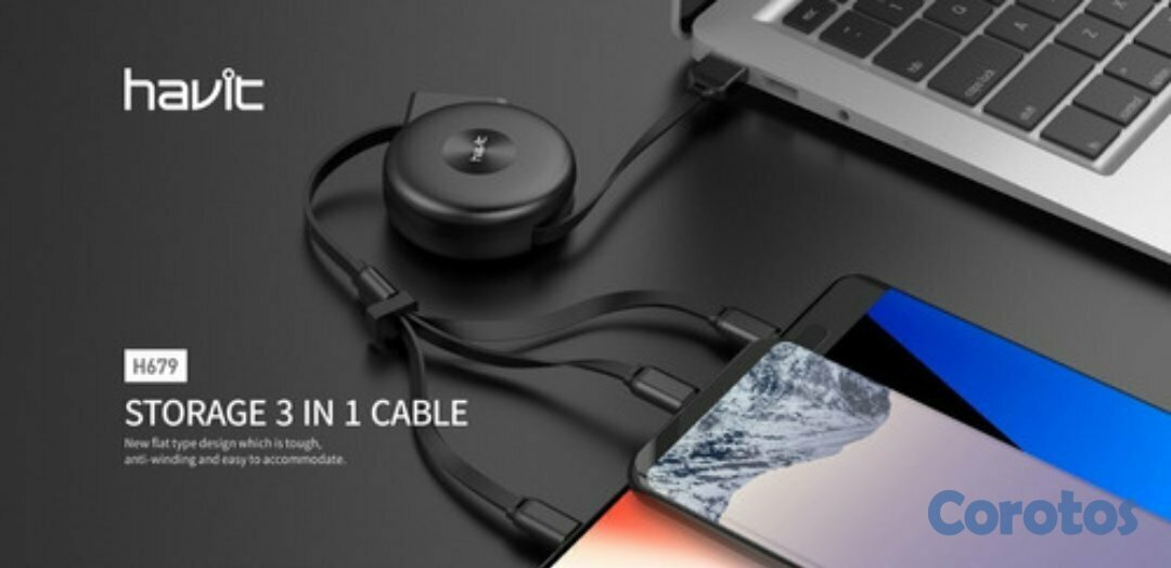 computadoras y laptops - Cable 3 En 1  Micro Usb ,Tipo C , Y  Lightning   Havit H679 2