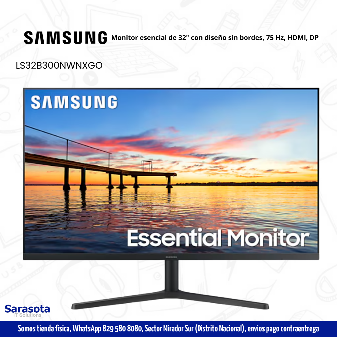 computadoras y laptops - Samsung Monitor Esencial 32" LS32B300NWNXGO 0