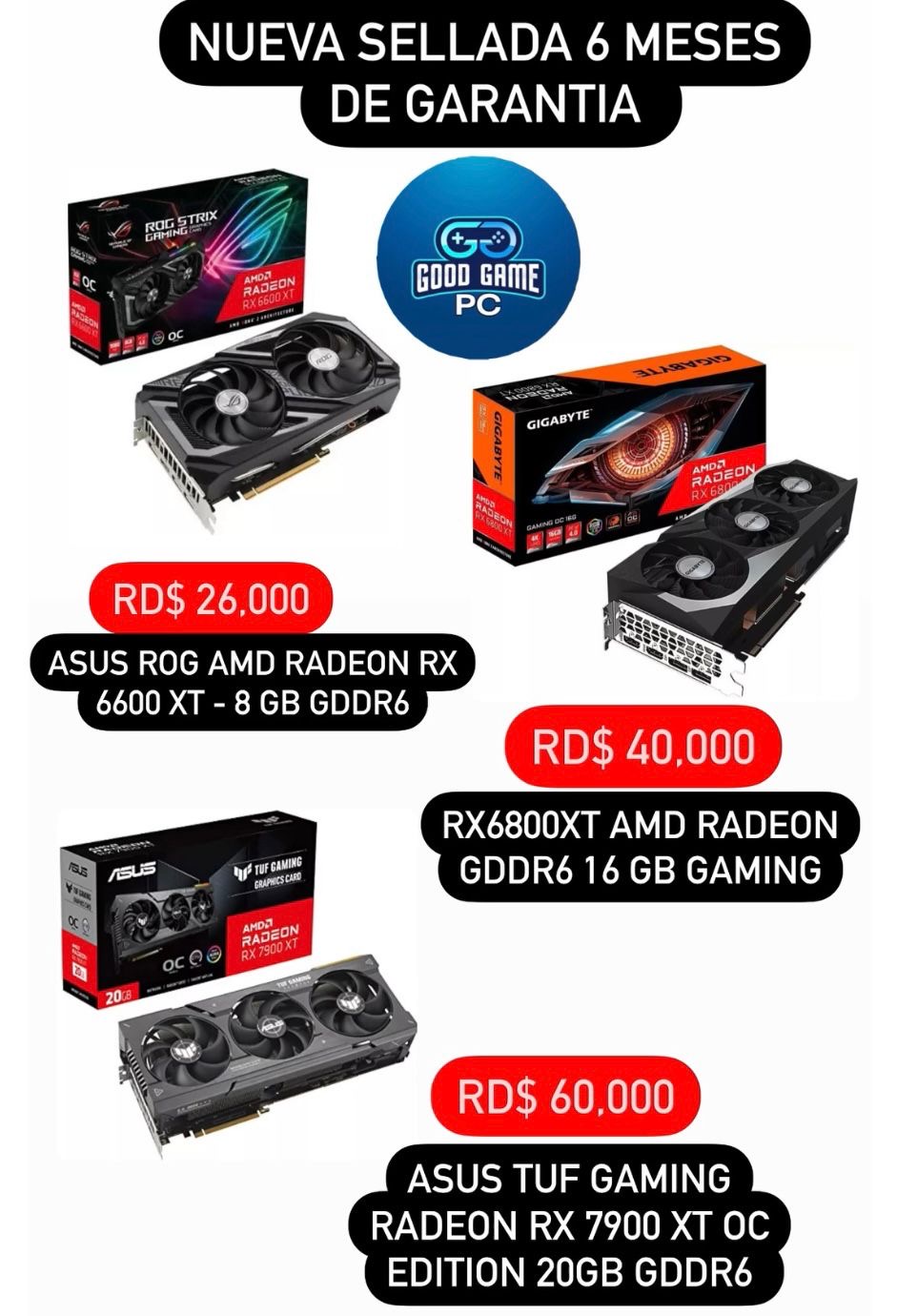computadoras y laptops - Tarjetas AMD