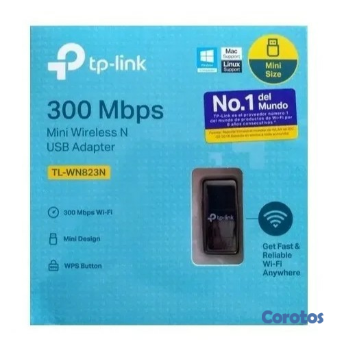 computadoras y laptops - ADAPTADOR DE RED MINI USB WIFI TP-LINK TL-WN823N, 2.4GHZ/300MBPS 1
