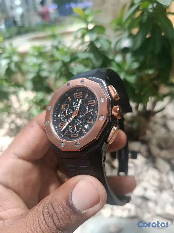 joyas, relojes y accesorios - Visace reloj  cronografo multi servi acero inoxidable correa silicona genuina 2