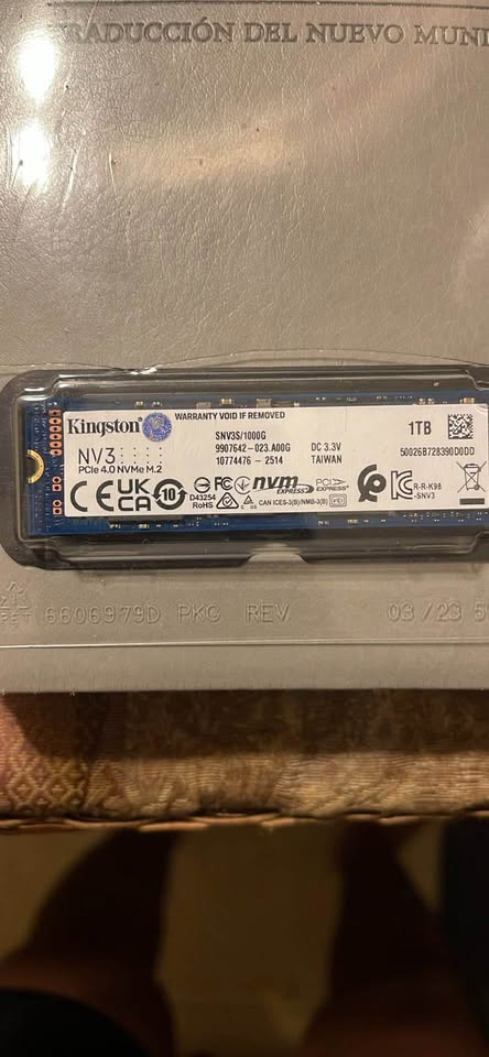 computadoras y laptops - DISCO DE ESTADO SOLIDO KINGSTON SSD 1T NV3 1