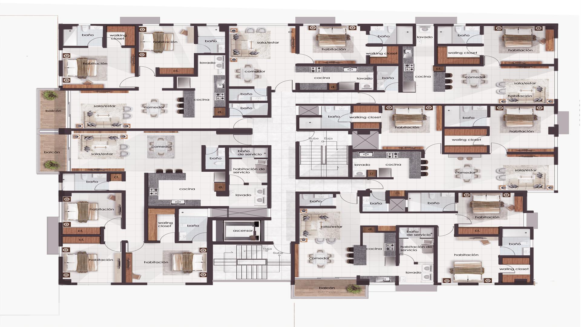 apartamentos - Bello Proyecto de Apartamentos en la Zona Universitaria, ZU-02 2