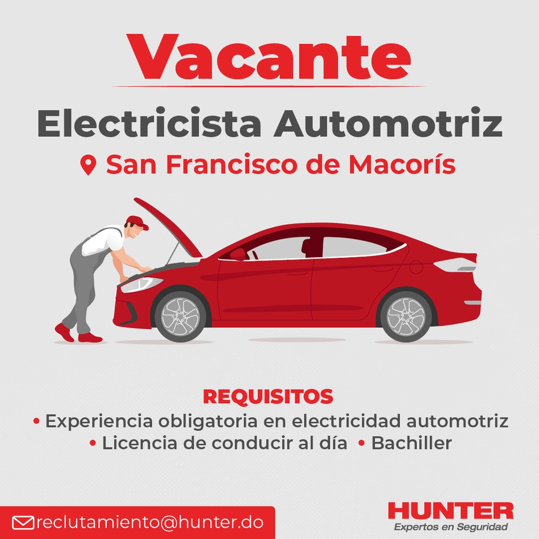 empleos disponibles - Técnico Instalador Eléctrico Automotriz , San Francisco de Macoris 