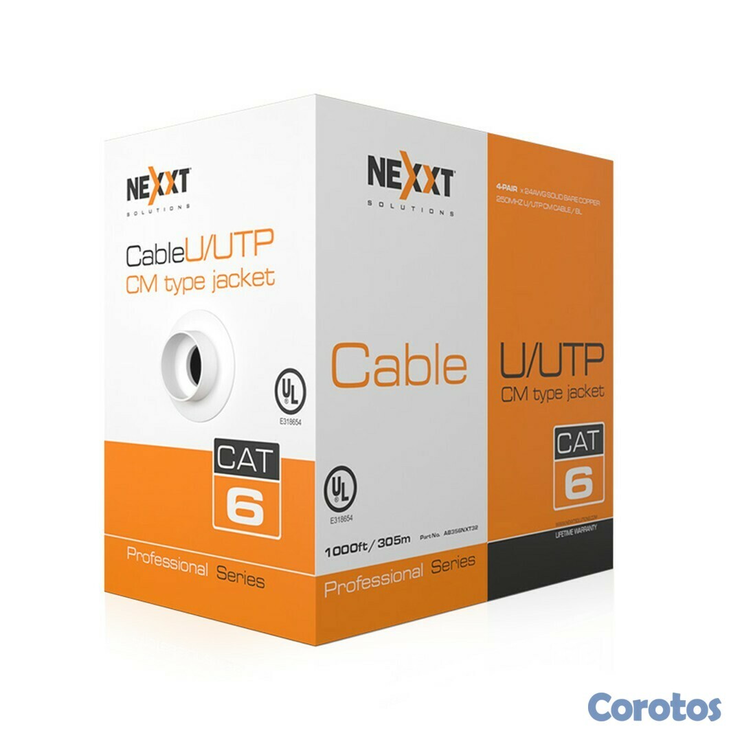 computadoras y laptops - CAJA DE CABLE NEXXT UTP, CAT6, 1000 PIES CM, 24AWG, 1000 PIES, AZUL (AB356NXT32 1