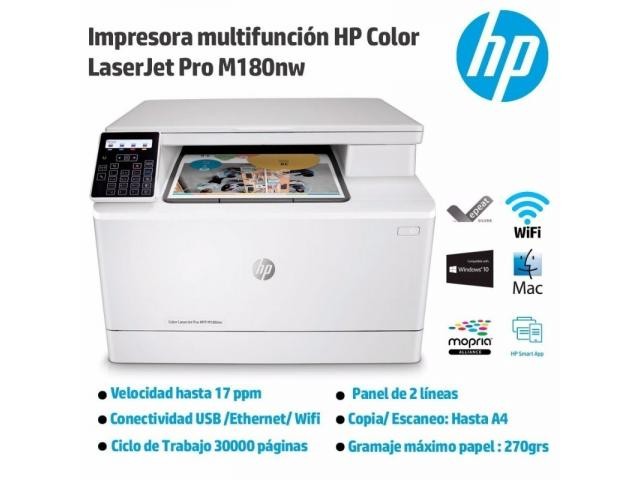 computadoras y laptops - MULTIFUNCIONAL LASERA COLOR HP LASERJET PRO ,Wi-Fi IMPRESORA,SCANER,COPIADORA 1