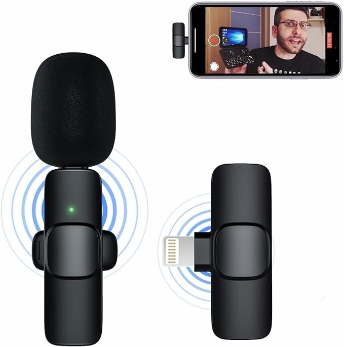 accesorios para electronica - Microfono inalambrico para iPhone y tipo c ideal para entrevista 1
