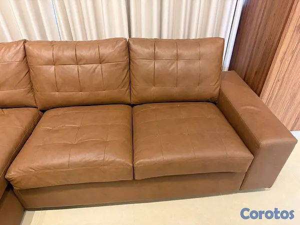 muebles y colchones - Mueble tapizado leather de 3 plazas 4