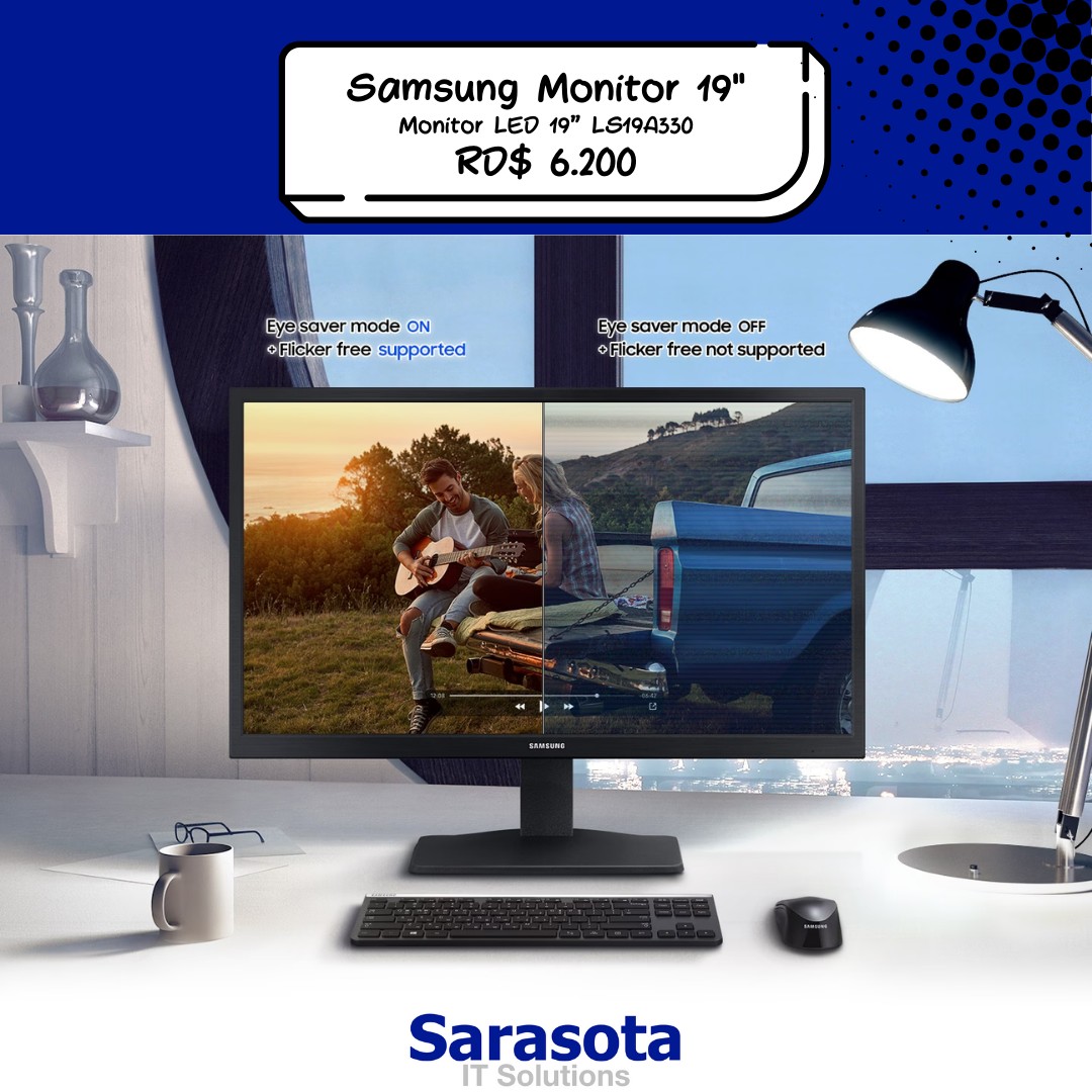 accesorios para electronica - Monitor Samsung 19 plano led modelo S33A 1