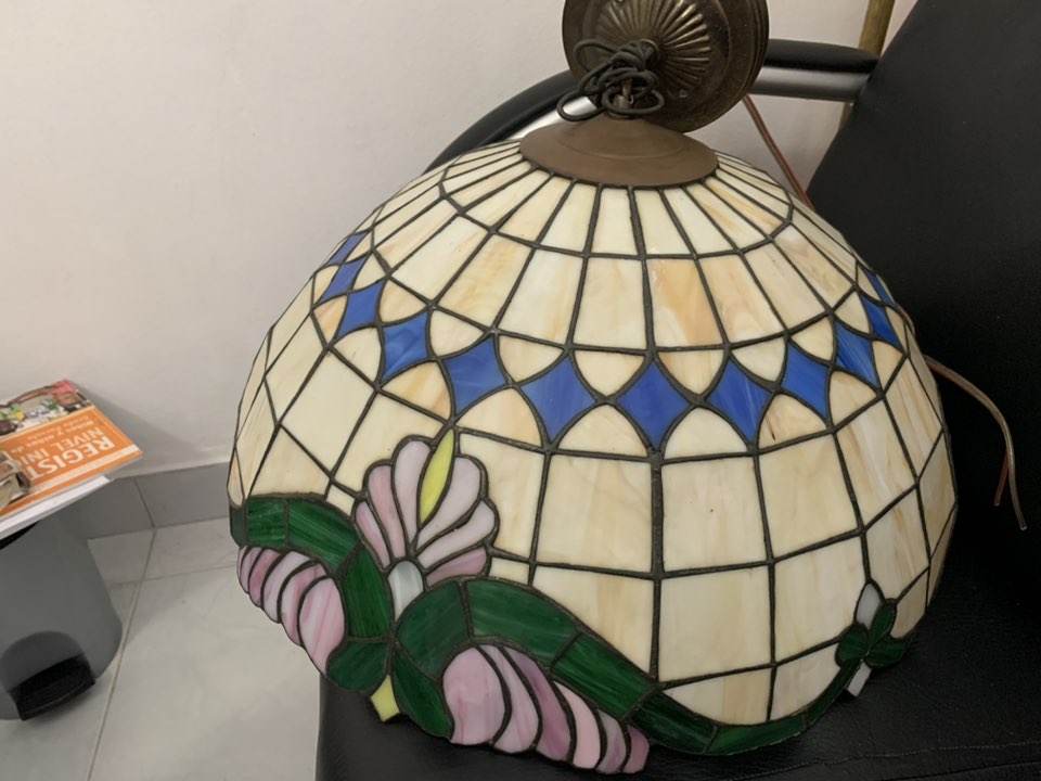 arte y antigüedades - Lámpara en Vitrales con globo 2