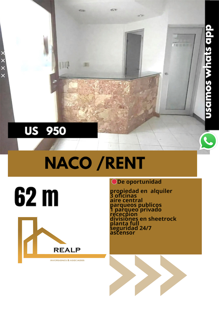 oficinas y locales comerciales - Oficina o consultorio en naco