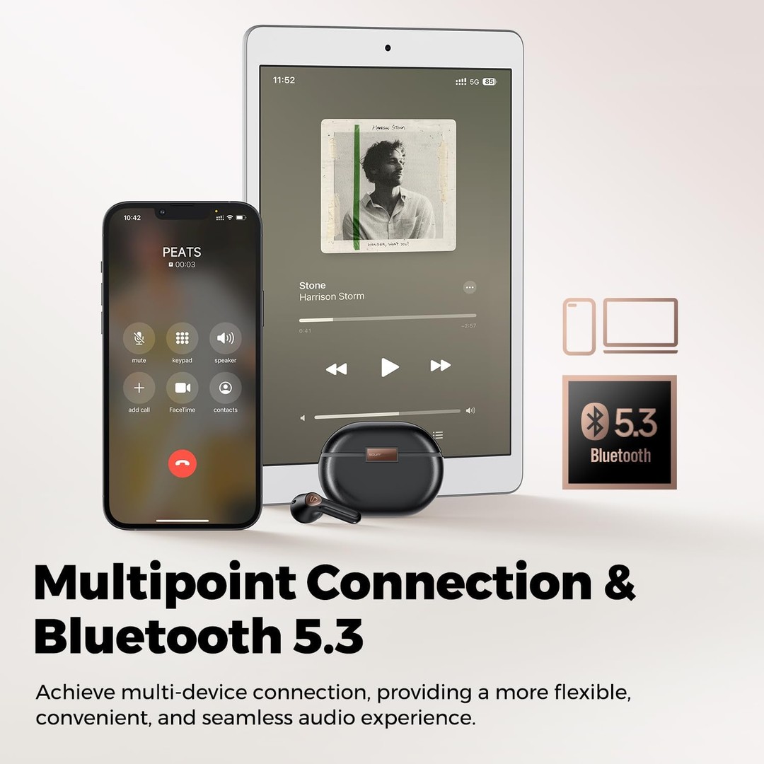 camaras y audio - SoundPEATS Air4 Pro TWS Earbuds Bluetooth 5.3, ANC, Multipoint pairing, 6 mics 6