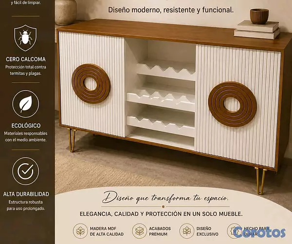 decoración y accesorios - Credenza en hidrófugo con gavetas 2