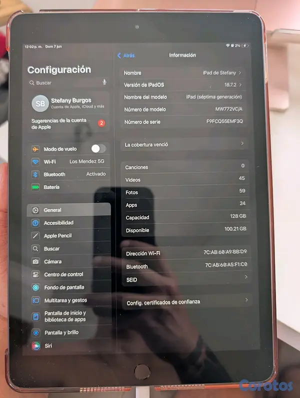 celulares y tabletas - Apple ipad 10.2 2019 10 pulgadas gris 2