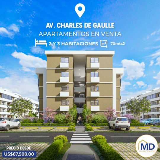 apartamentos - Proyecto de Apartamentos en Venta, ubicados en La charles de Gaulle