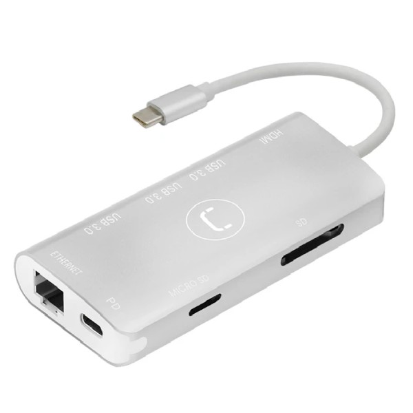 computadoras y laptops - HUB TIPO C 8 EN 1 (3 USB 3.0+MICRO
SD+SD+HDMI+ETHERNET+PD  1