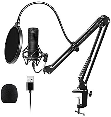 Microfono De Condensador Profesional Kit EStudio + Araña + anti pop pedestal USB 4