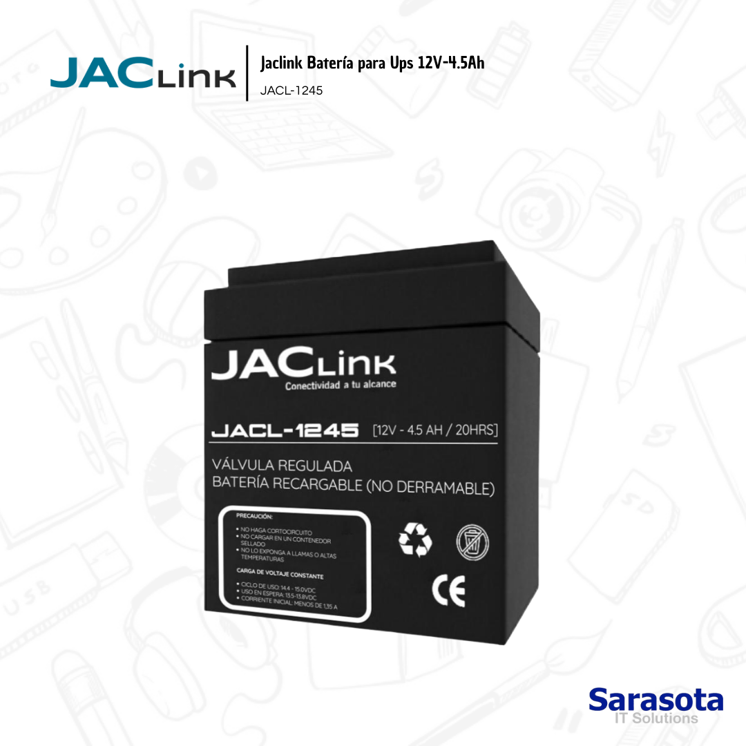 accesorios para electronica - Jaclink Batería para Ups 12V-4.5Ah JACL-1245