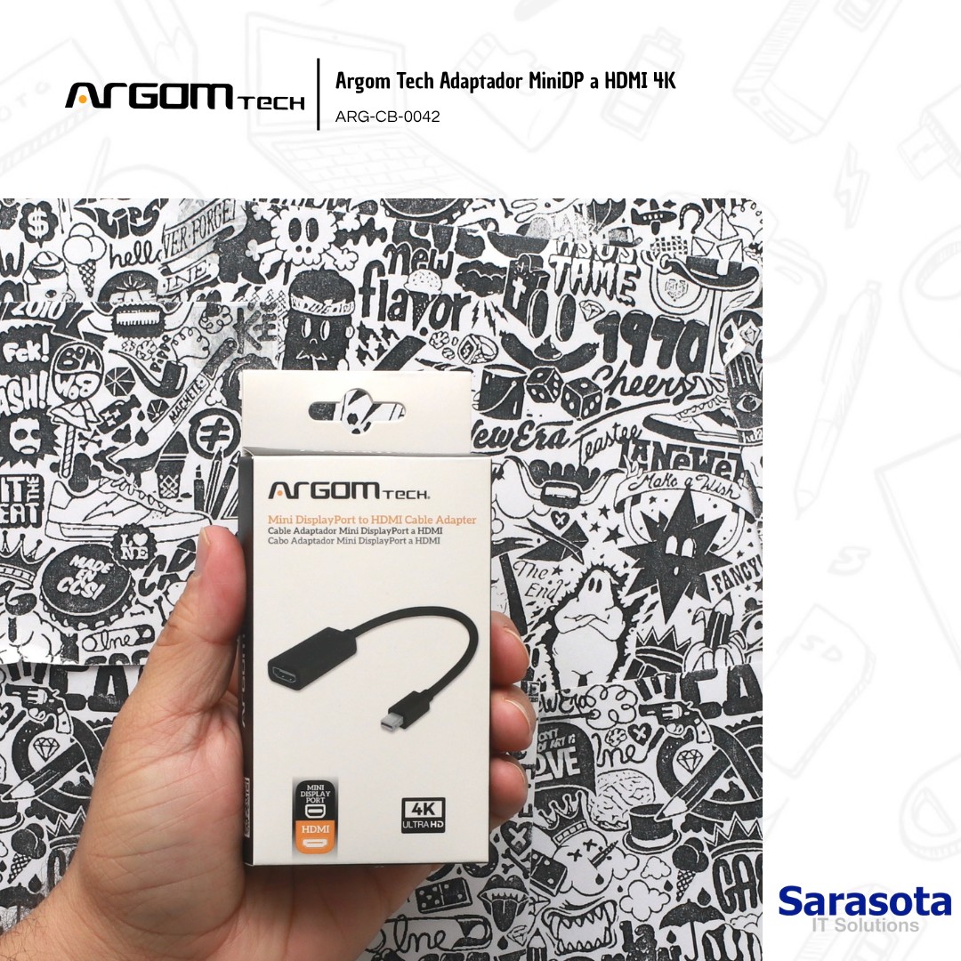 accesorios para electronica - Argom Tech MiniDP a HDMI 4K, ARG-CB-0042 1