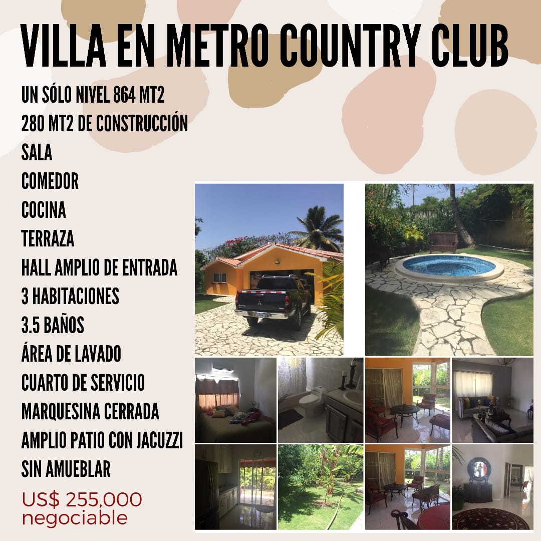 casas vacacionales y villas - VILLA EN METRO COUNTRY CLUB