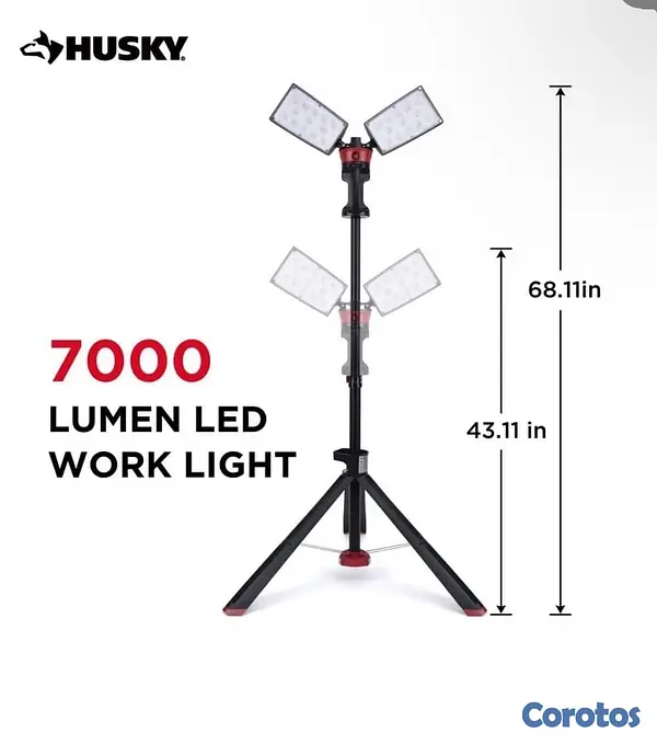 accesorios para electronica - Husky 7000 Lumens Portable Corded LED Work Light with Tripod 3