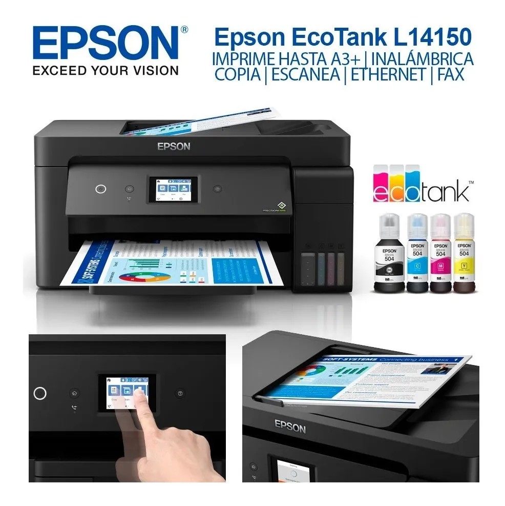 computadoras y laptops - MULTIFUNCION EPSON IMPRESION  13x19 PULGADAS  L14150 BOTELLA DE TINTA DE FABRICA 1