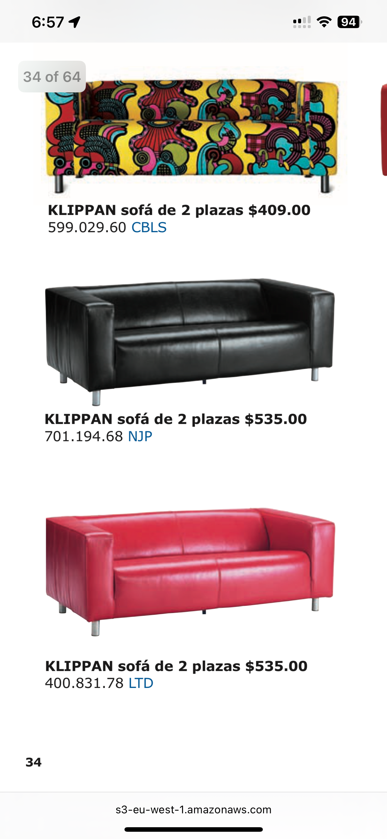 muebles y colchones - Sofa 2 plazas learther real Ikea klippan 2